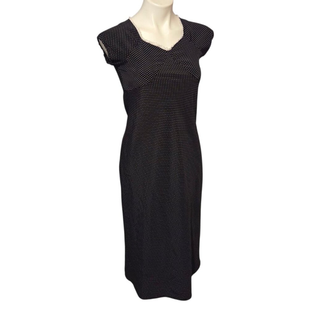 Jonathan Martin Size 14 Girls Dress Black White Polka Dot Lace Collar
